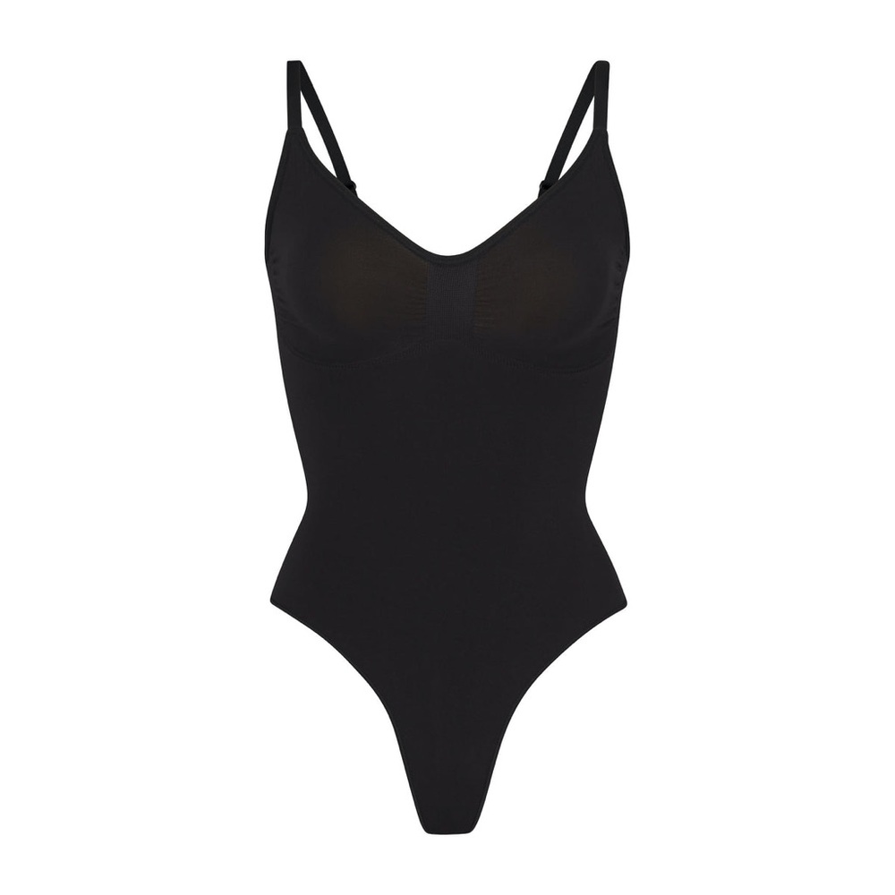 Skims seamless sculpt thong bodysuit - black small